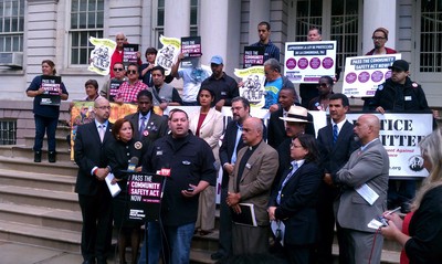 Latino Leaders on steps of City Hall call for NYPD reform