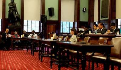 Photo of CPR representatives testifying before City Council