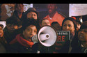 Colorlines Screenshot of (center, with megaphone) Constance Malcolm and supporters at a rally demanding justice for Malcolm's son Ramarley Graham, who NYPD officer Richard Haste killed in 2012. Screenshot taken from Twitter on February 3, 2017.